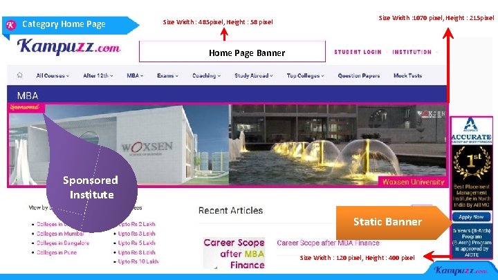 Category Home Page Size Width : 485 pixel, Height : 58 pixel Size Width