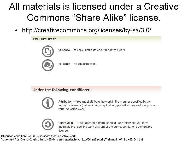 All materials is licensed under a Creative Commons “Share Alike” license. • http: //creativecommons.