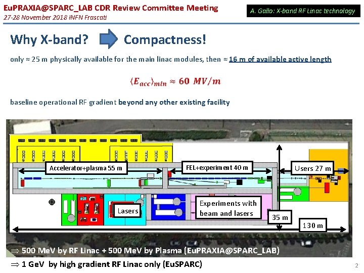 Eu. PRAXIA@SPARC_LAB CDR Review Committee Meeting 27 -28 November 2018 INFN Frascati Why X-band?