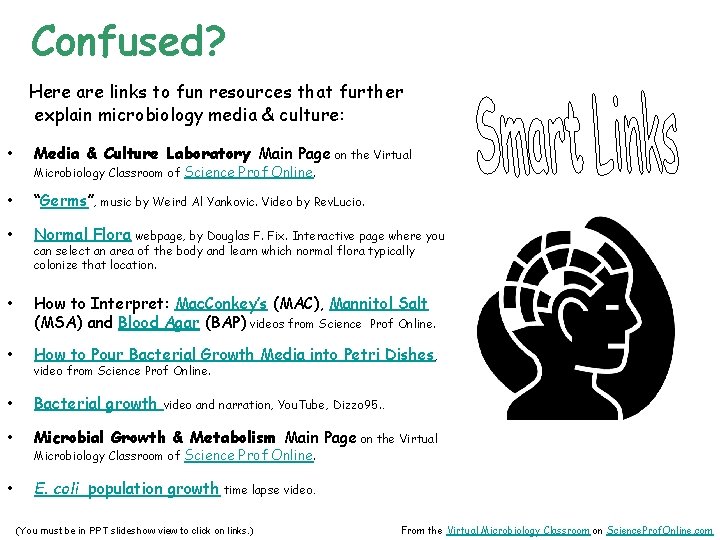 Confused? Here are links to fun resources that further explain microbiology media & culture: