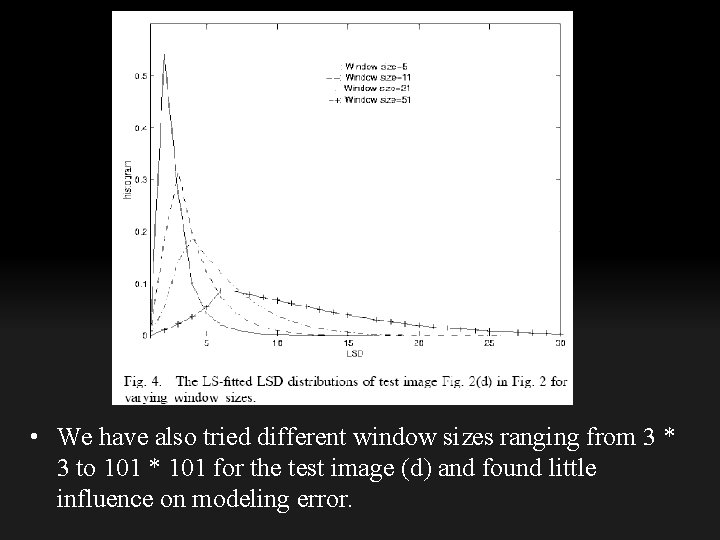  • We have also tried different window sizes ranging from 3 * 3