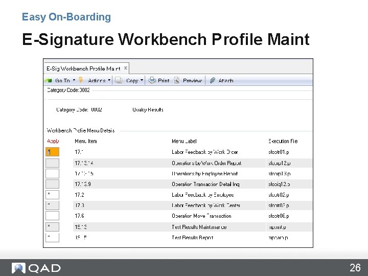 Easy On-Boarding E-Signature Workbench Profile Maint 26 
