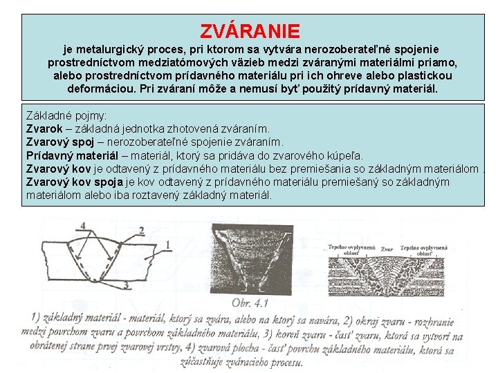 ZVÁRANIE je metalurgický proces, pri ktorom sa vytvára nerozoberateľné spojenie prostredníctvom medziatómových väzieb medzi