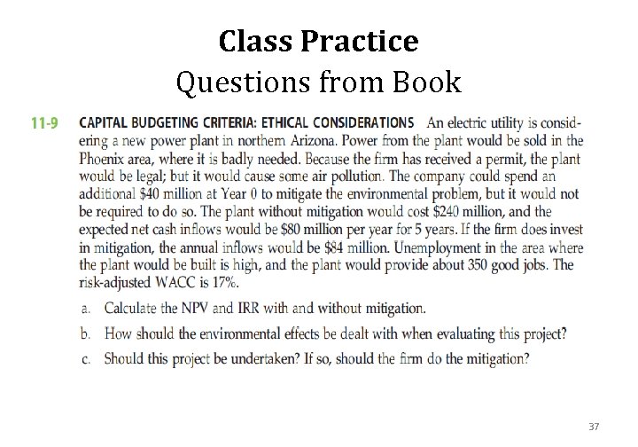 Class Practice Questions from Book 37 