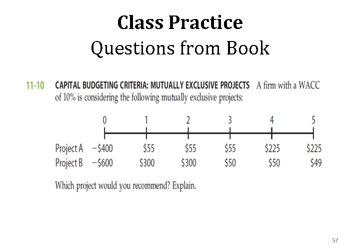 Class Practice Questions from Book 57 