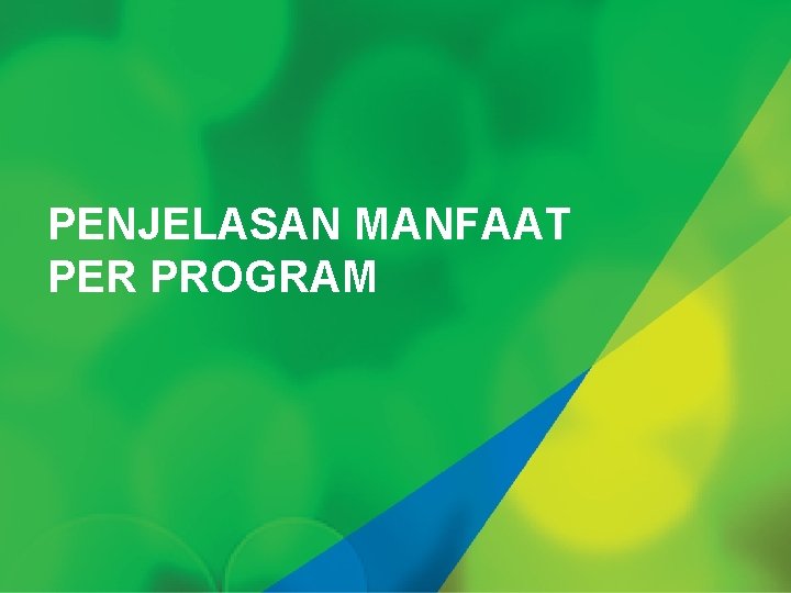 PENJELASAN MANFAAT PER PROGRAM 