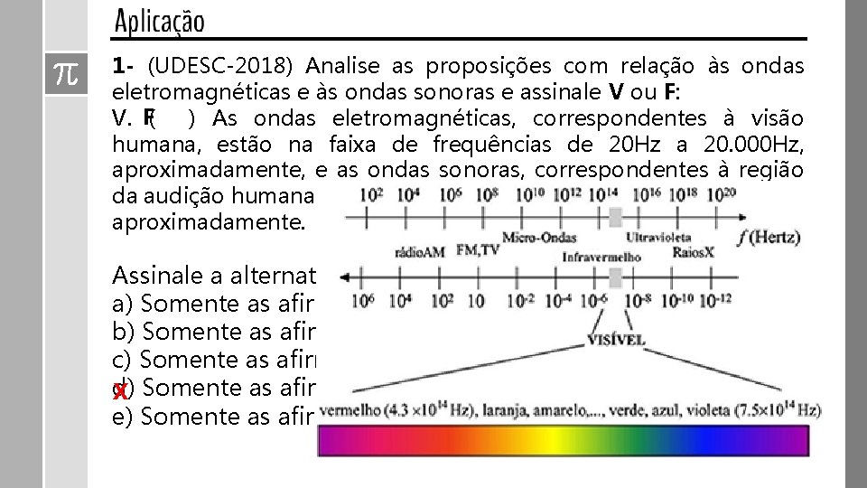 1 - (UDESC-2018) Analise as proposições com relação às ondas eletromagnéticas e às ondas