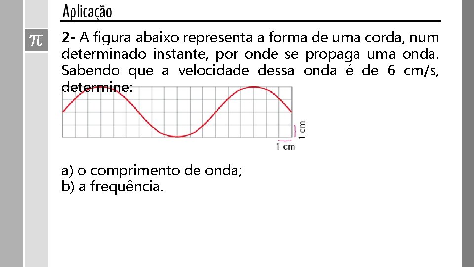 2 - A figura abaixo representa a forma de uma corda, num determinado instante,