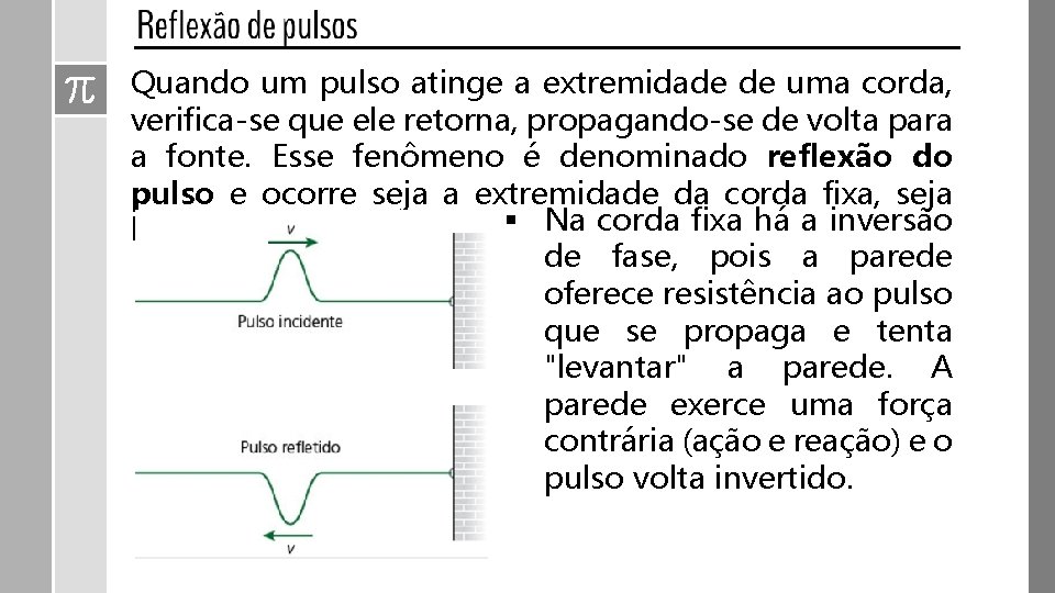 Quando um pulso atinge a extremidade de uma corda, verifica-se que ele retorna, propagando-se