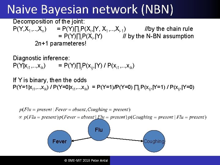 Naive Bayesian network (NBN) Decomposition of the joint: P(Y, X 1, . . ,