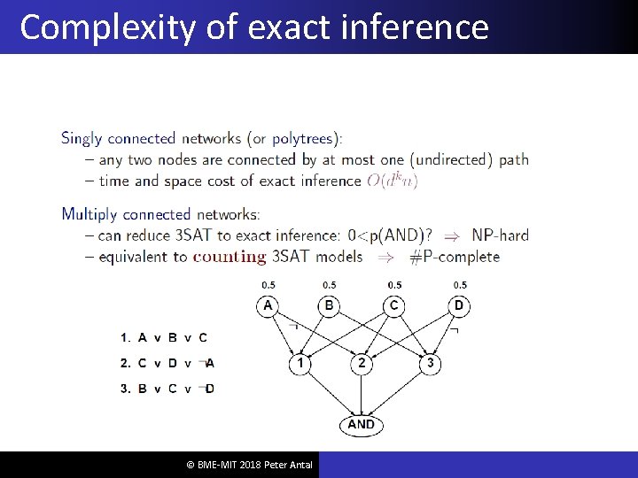 Complexity of exact inference © BME-MIT 2018 Peter Antal 