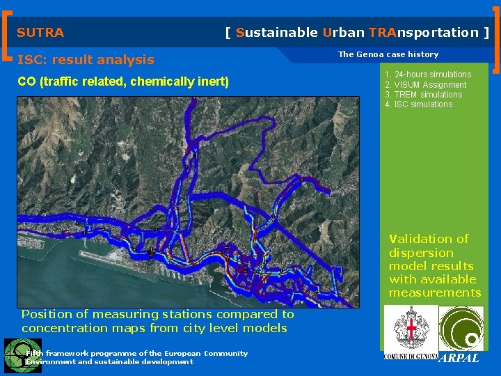 SUTRA [ Sustainable Urban TRAnsportation ] ISC: result analysis CO (traffic related, chemically inert)