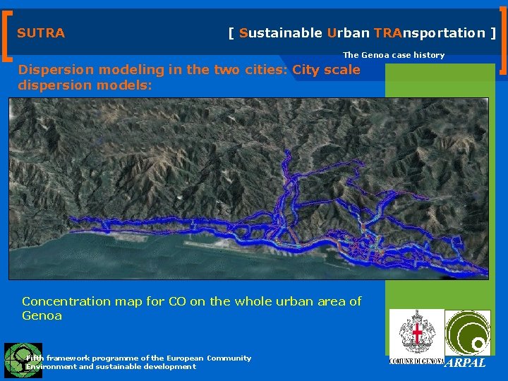 SUTRA [ Sustainable Urban TRAnsportation ] The Genoa case history Dispersion modeling in the