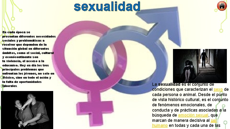 sexualidad En cada época se presentan diferentes necesidades sociales y problemáticas a resolver que