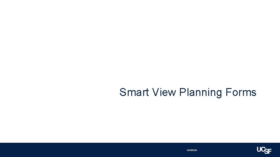 Smart View Planning Forms 02/03/2020 