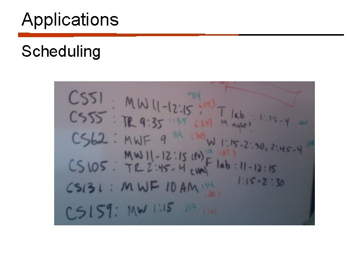 Applications Scheduling 