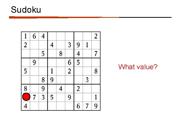 Sudoku What value? 