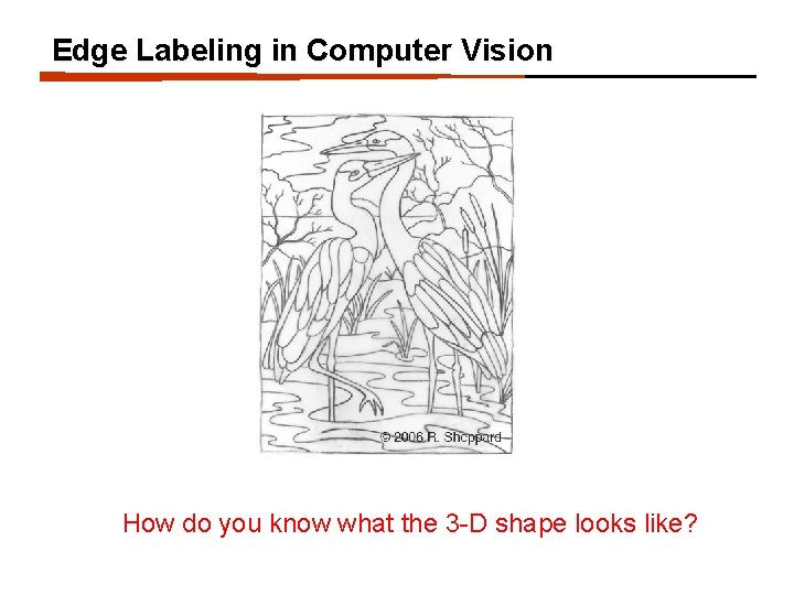 Edge Labeling in Computer Vision How do you know what the 3 -D shape