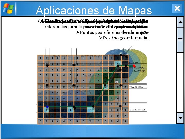 Aplicaciones de Mapas Realizar consultas de mapa radio, tomando como origen Obtener Destilar Obtener