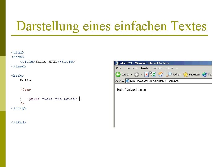 Darstellung eines einfachen Textes 