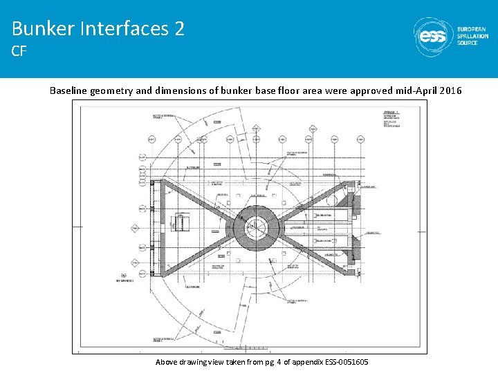 Bunker Interfaces 2 CF Baseline geometry and dimensions of bunker base floor area were