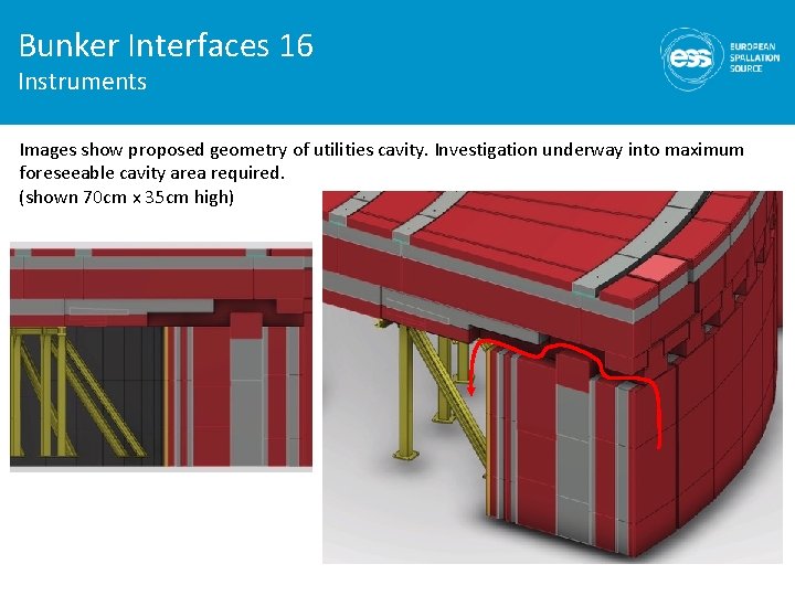 Bunker Interfaces 16 Instruments Images show proposed geometry of utilities cavity. Investigation underway into