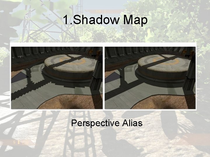 1. Shadow Map Peter panning Perspective Alias 