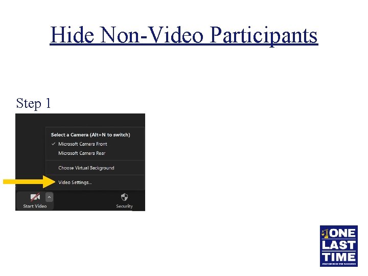 Hide Non-Video Participants Step 1 