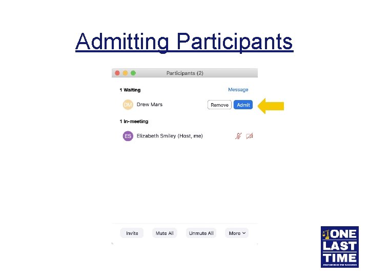 Admitting Participants 