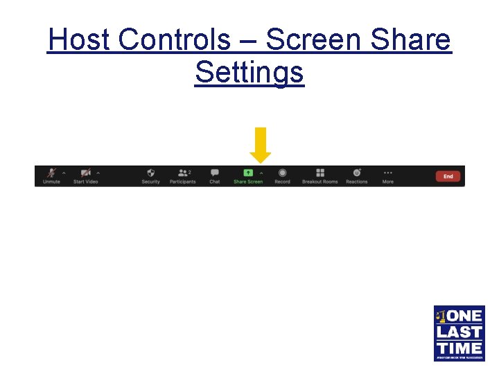 Host Controls – Screen Share Settings 
