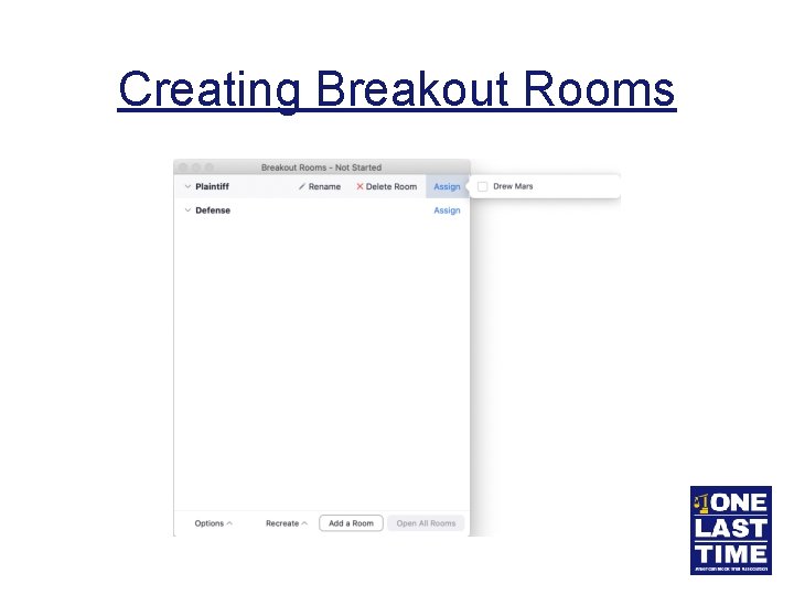 Creating Breakout Rooms 