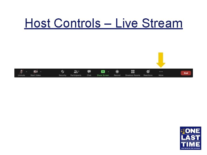 Host Controls – Live Stream 