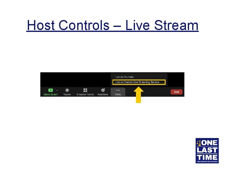 Host Controls – Live Stream 