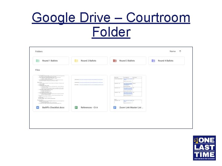 Google Drive – Courtroom Folder 