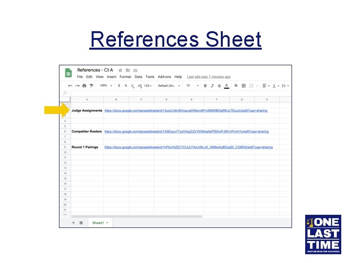References Sheet 