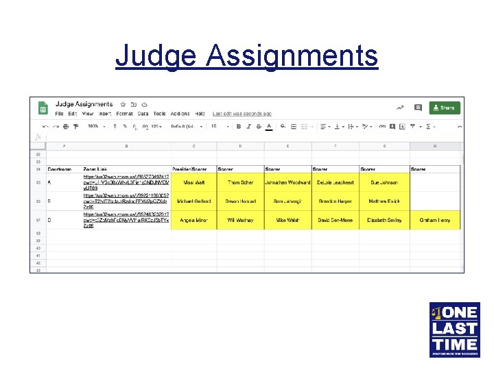 Judge Assignments 