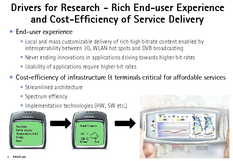 Drivers for Research - Rich End-user Experience and Cost-Efficiency of Service Delivery • End-user