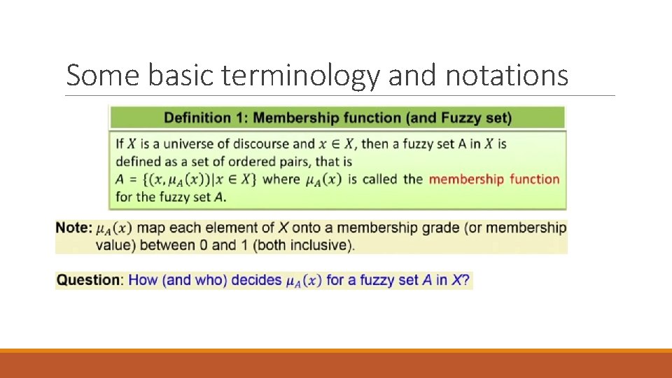 Some basic terminology and notations 
