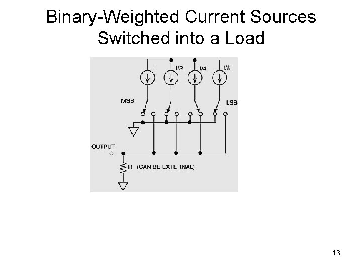 Binary-Weighted Current Sources Switched into a Load 13 