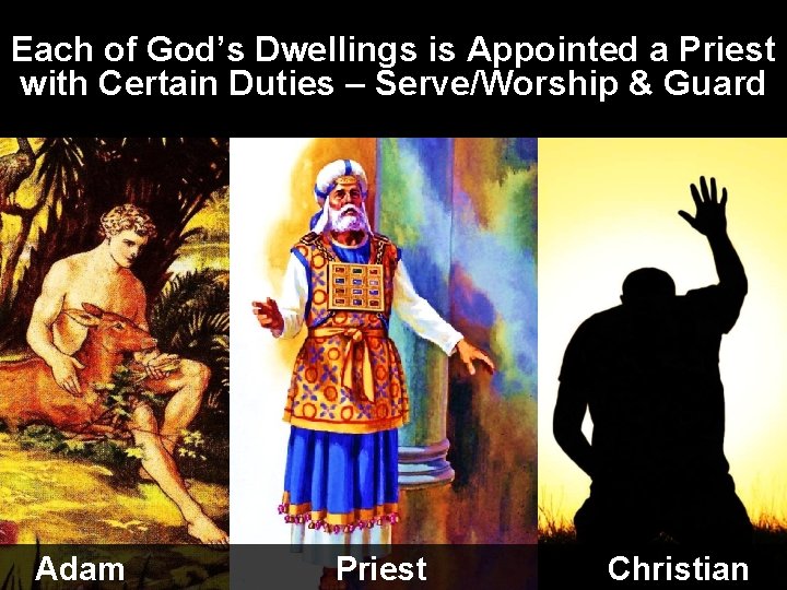 Each of God’s Dwellings is Appointed a Priest with Certain Duties – Serve/Worship &