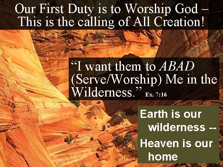 Our First Duty is to Worship God – This is the calling of All