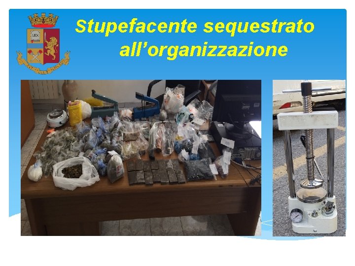 Stupefacente sequestrato all’organizzazione 