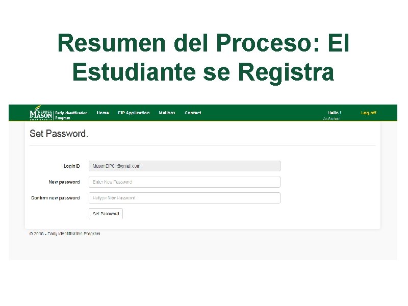 Resumen del Proceso: El Estudiante se Registra 