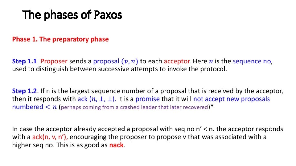 The phases of Paxos • 