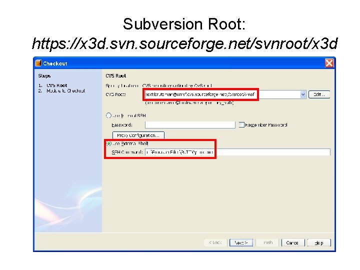 Subversion Root: https: //x 3 d. svn. sourceforge. net/svnroot/x 3 d 