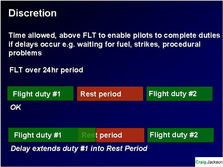 Discretion Time allowed, above FLT to enable pilots to complete duties if delays occur