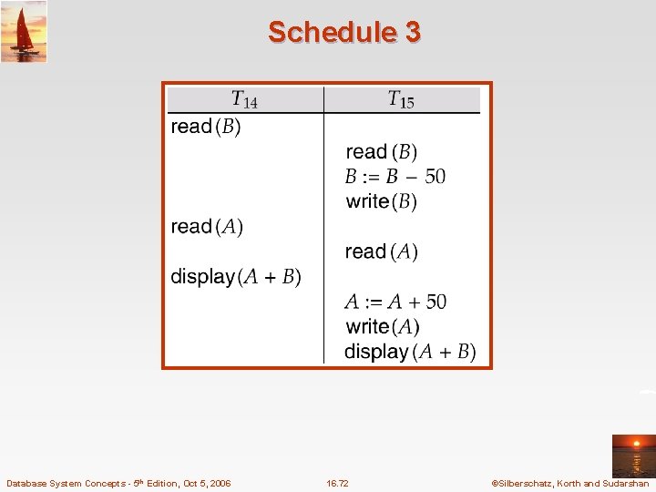 Schedule 3 Database System Concepts - 5 th Edition, Oct 5, 2006 16. 72