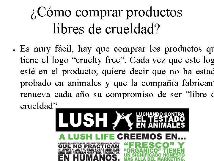 ¿Cómo comprar productos libres de crueldad? ● Es muy fácil, hay que comprar los