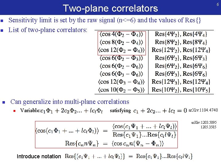 6 Two-plane correlators n n n Sensitivity limit is set by the raw signal