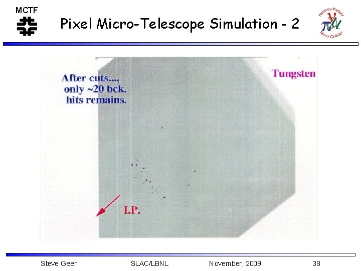 MCTF Pixel Micro-Telescope Simulation - 2 Steve Geer SLAC/LBNL November, 2009 38 